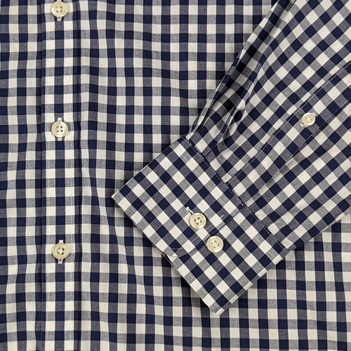 Charles Tyrwhitt Mens Weekend Shirt Size Large Blue Check Non-Iron Slim Fit - Picture 2 of 9