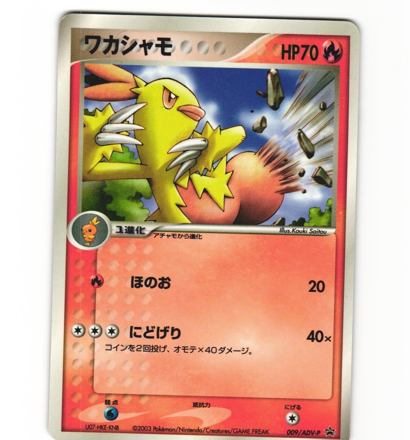 Japanese Pokemon Combusken 009/ADV-P Shogakukan Promo HP Card