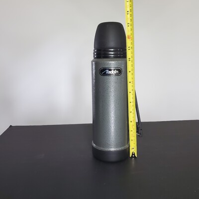 Aladdin Black Envoy 950 Thermos 1 Qt Steel Vacuum Bottle 37210 USA