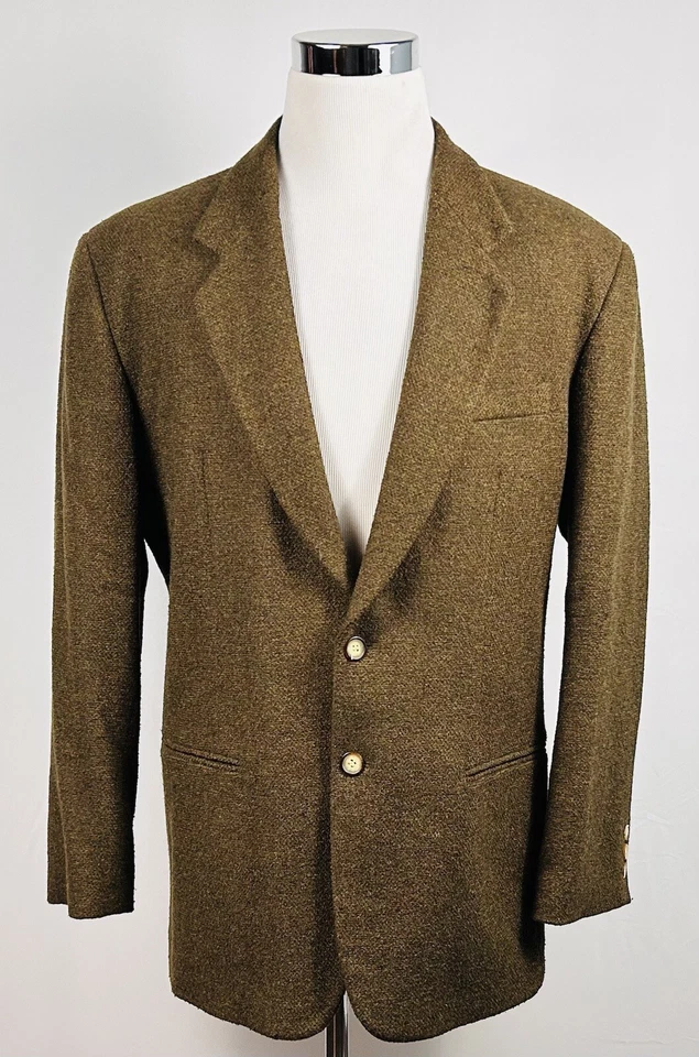 Structure Medium Sport Coat Brown Knit Wool Blend Two Button Fully Lined - Image 2 of 4