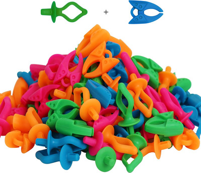 New Brothread 100Pcs Mix Sewing Notion (50 Bobbin Holders + 50 Bobbin Clamps) - 