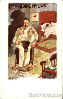 Babies I'm Holding My Own H.H. Tammen Antique Vintage Postcard Post Card