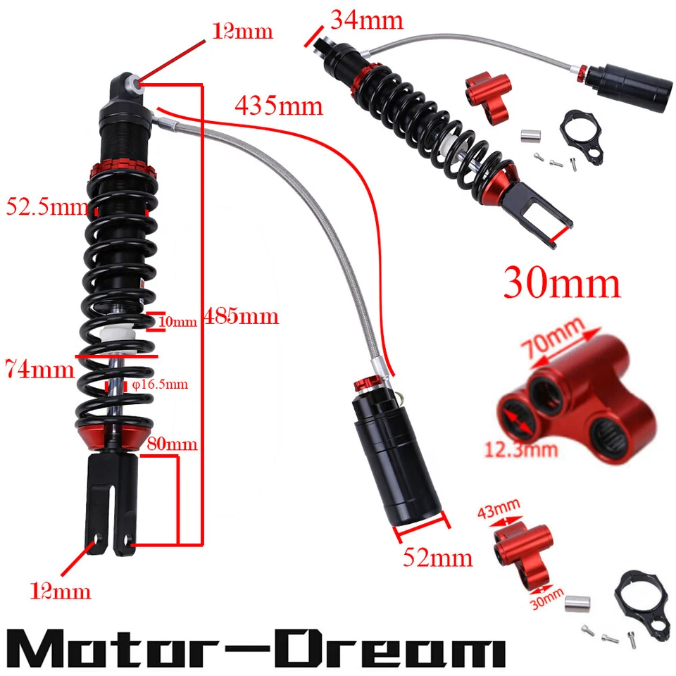 485mm Rear Shocks Absorber Air Suspension Spring for Yamaha YFZ450 2006-2009 12 - Изображение 4 из 4