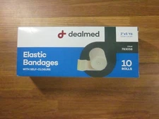 Box of 10 Dealmed 2" x 5 Yds Elastic Bandages  with Self Closure