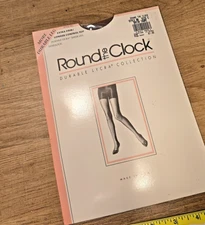 Round the Clock VTG Pantyhose EXTRA FIRM/CONTROL TOP SATIN TAUPE SIZE C Style 86