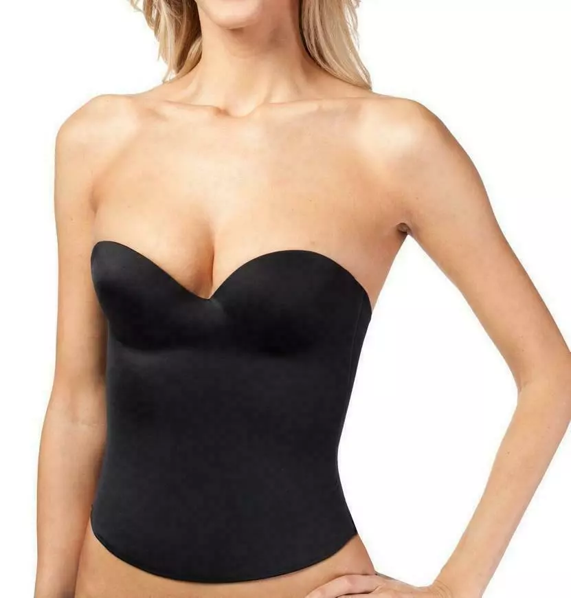 Women's Strapless Padded Push Up Shapewear Slimming Corset Black