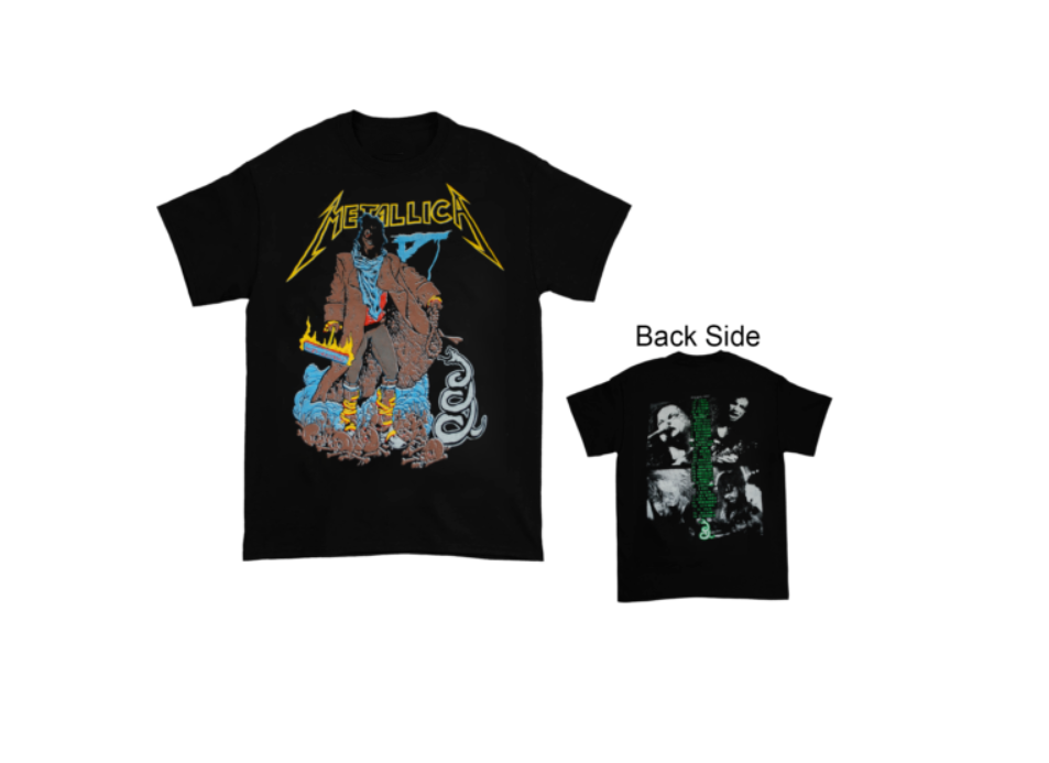 1992 Metallica European Tour Black T-Shirt Double Sided Tee