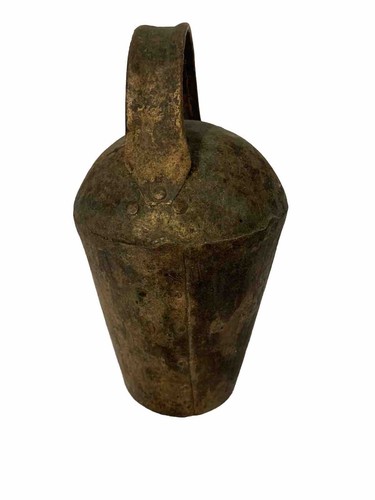 Antike primitive handgefertigte Kuh Ziege Eisen Holz Glocke Sammlerstück selten Ranch - Bild 8 von 24