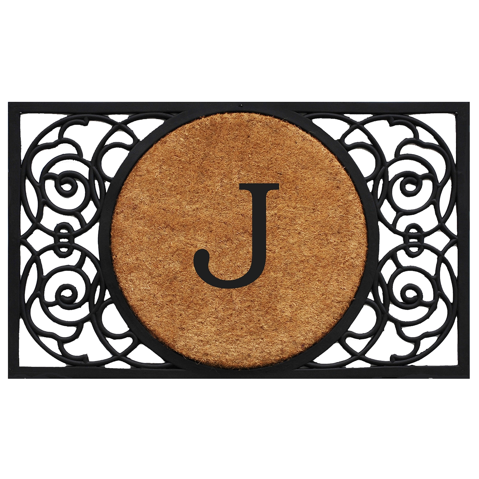 Armada Circle Monogram Doormat 22x36 - Letter J Design