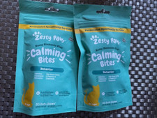 LOT OF 2 Zesty Paws CAT CALMING Bites BEHAVIOR - 50, 100 Soft Chews BACON 