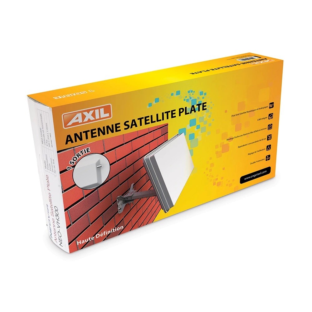 Antenne satellite plate Engel Axil AN7080 parabole discrete 4K double polarisation pour camping