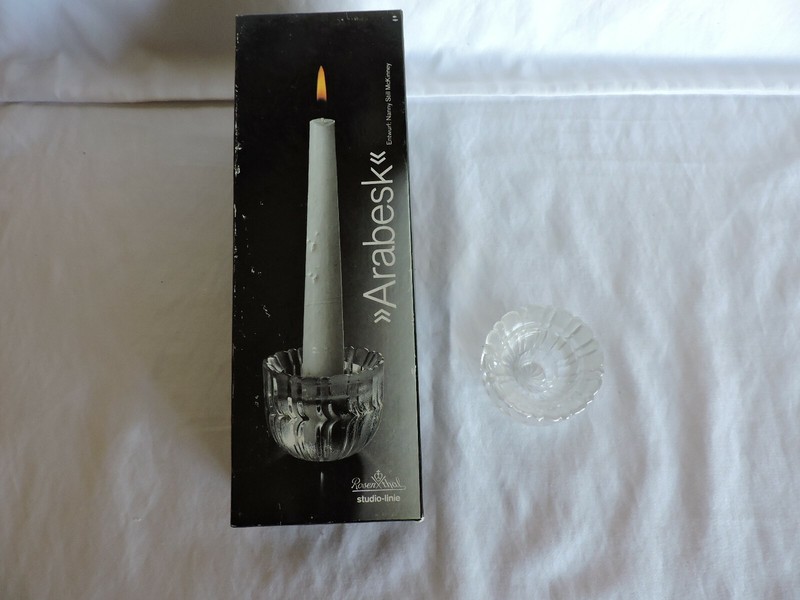 Rosenthal Studio “Arabesk” Crystal Candleholder Stick with Box