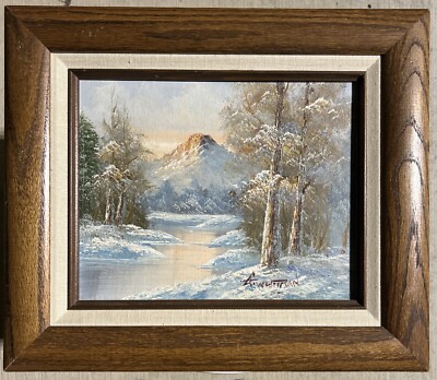 LISTED ARTIST George Whitman ORIGINAL OIL PAINTING Winter Snow