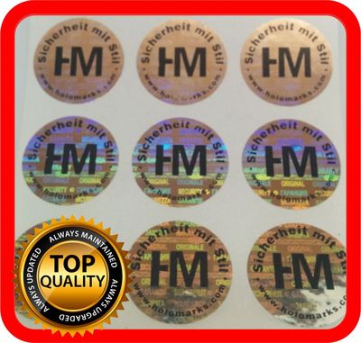 Hologramm Etiketten mit Ihrem Logo in Grün 32x15mm