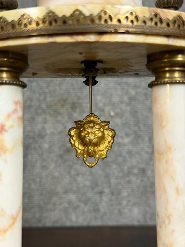 Portikus Pendeluhr Louis XVI Stil in Tempelform 19. Jh. um 1860 - Bild 5 von 7