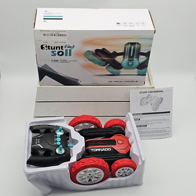 Red RC Vehicle Remote Control Stunt Car Crawler 360 Rotation Double Roll 2.4GHz