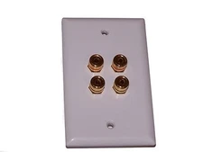 HdtvHookup 2 Speaker Wall Plate Banana Jack Plug 