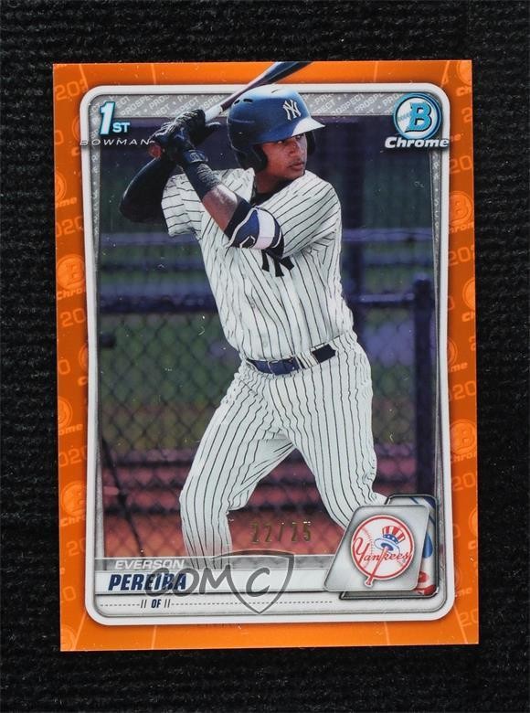 2020 Bowman Chrome Prospects Orange Refractor 22/25 Everson Pereira #BCP-51 0o48