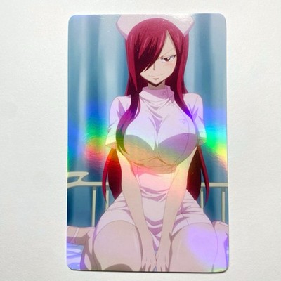 Fairy Tail Erza Scarlet Sexy Doujin Waifu Girl Lewd Anime Art Goddess Card