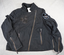 Disney Parks Mickey Mouse Full Zip Sweatshirt XXL Black Zipper Accents Pockets