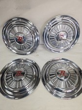 Set Of 4 1959-61 Amc Rambler American 15inch Stainless Steel Hubcaps Oem Amc