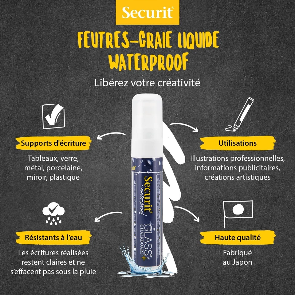 Lot de 2 Marqueurs à Craie Liquide Imperméables - Pour Surfaces Non Poreuses - Photo 2/4