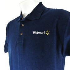 WALMART Associate Employee Uniform Polo Shirt Navy Blue Size M Medium NEW