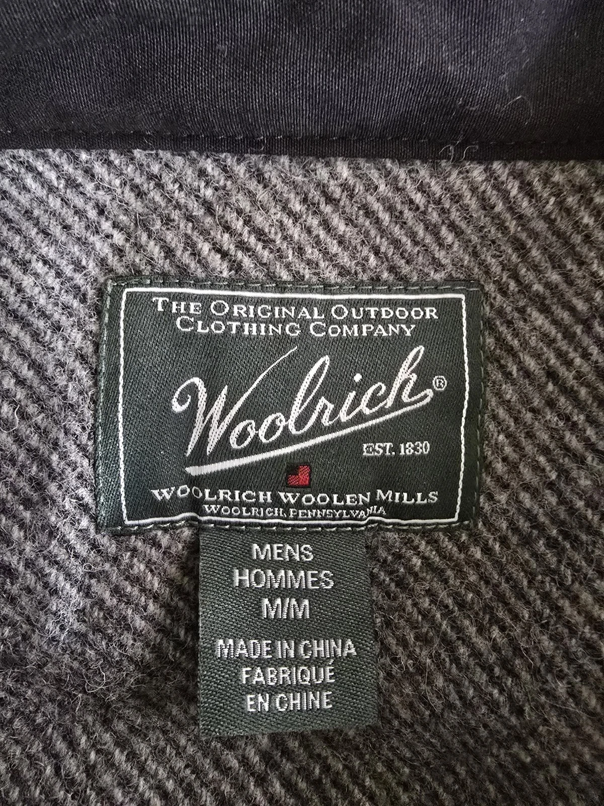 Woolrich Wool Double Cape Stag Shirt Jacket Mens M Grey Cruiser Mackinaw Coat image 11