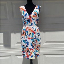 Anthropologie Tracy Reese Multicolor Floral Midi Dress selah lined cutout midi