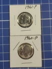 New Listing1961-P, 1960-P 10C Silver Roosevelt Dimes BU