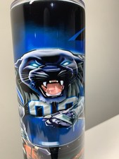 Carolina Panthers Football NFL Team Tumbler 20oz Mug Cup w/ Lid Straw Stainless