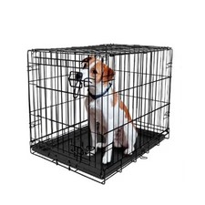 Foldable 22 Wire Dog Crate with Divider and Leak Proof Tray Portable