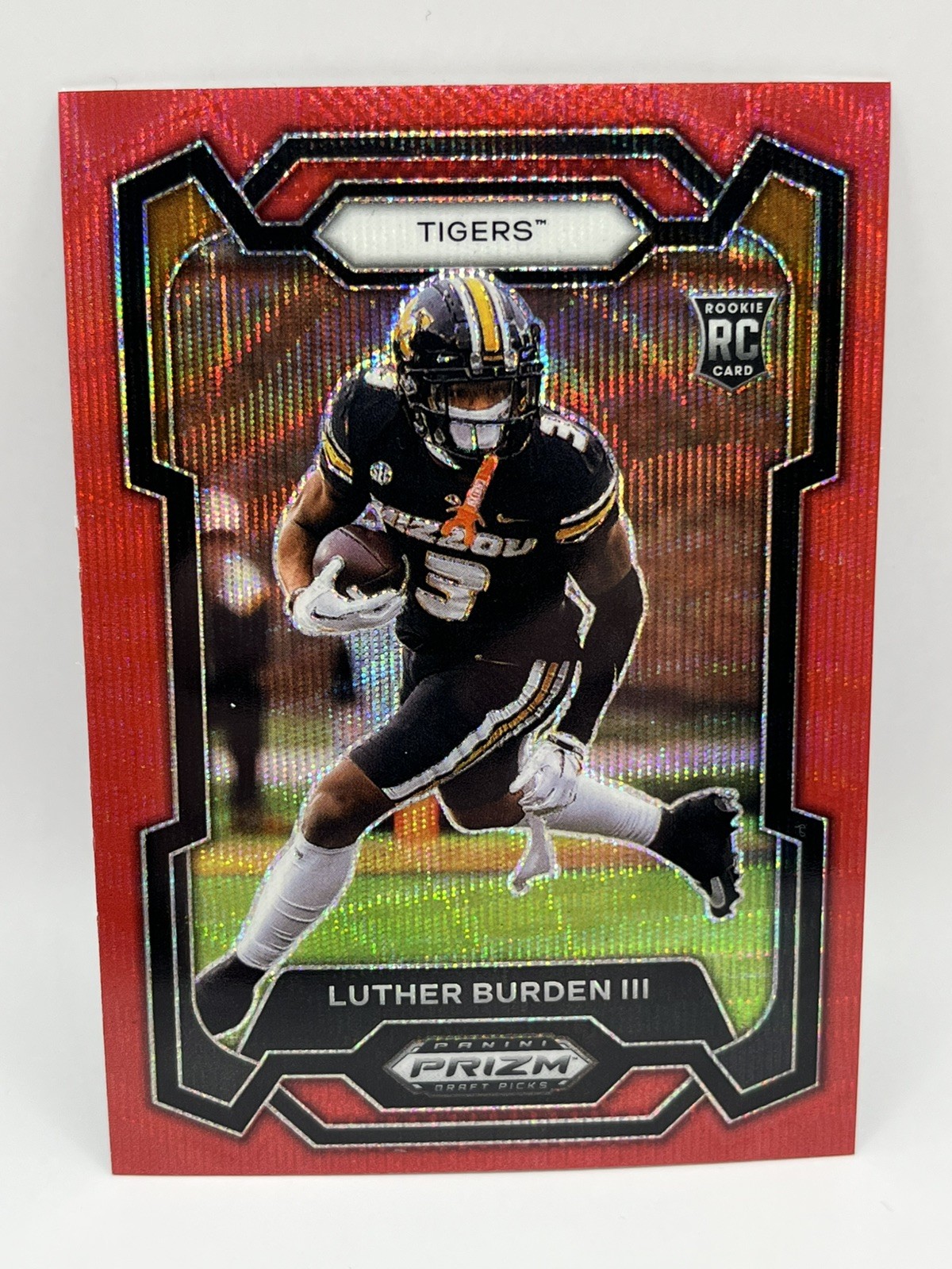 2024 Panini Prizm Draft Picks Red Wave Luther Burden III Rookie #198