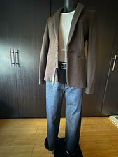 Massimo Dutti Brown Solid Wool Blazer Jacket ...