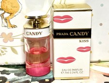 RARE PRADA CANDY KISS EDP MINIATURE BOTTLE APPROX HALF LEFT ORIGINAL BOX PERFUME