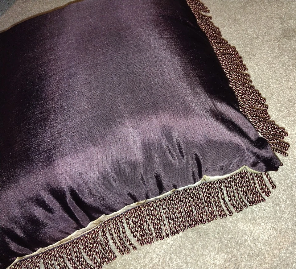 Decorator Pillow Croscill Chambord Fringe Throw Amethyst Purple Damask Floral - Image 3 of 4