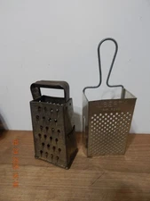 VINTAGE LOT OF 2 BOX METAL GRATER CHEESE VEGETBLE SHREDDER LIBERTY