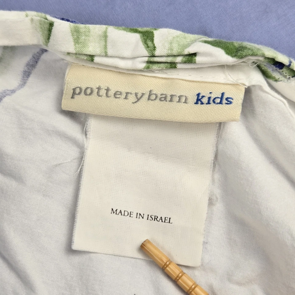 Funda Nórdica Completa Reversible Azul/Blanco Dinosaurios POTTERY BARN KIDS Hecha en Israel Foto 3 de 4