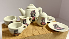 Kitty Cucumber Miniature Tea Set Ceramic Made In Japan..1984