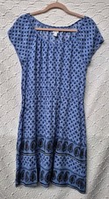 Old Navy L Womens Dress Stretch Waist Cap Sleeves Blue With Nice Design 