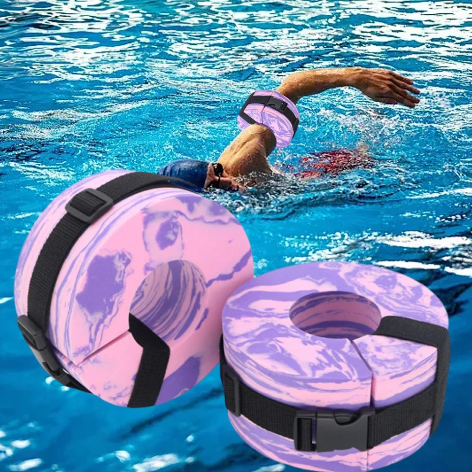 Puños acuáticos para nadar natación fitness anillo flotador puños acuáticos ajustables Foto 3 de 4