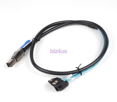 Mini External SAS HD 36 Pin SFF-8644 Target to 4 X SATA Host Cable 12/gb 1 Meter
