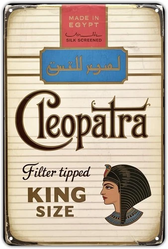 Cleopatra Cigarettes Vintage Egypt Tin Metal Signs Home Décor 8x12