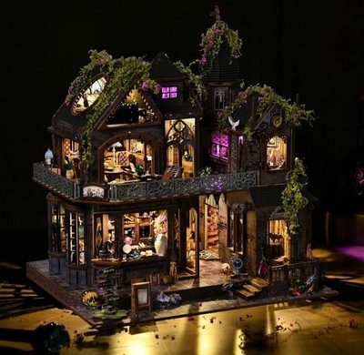 Book Nook Magic Castle Miniatur 3D DIY Kit LED Garten Terrasse