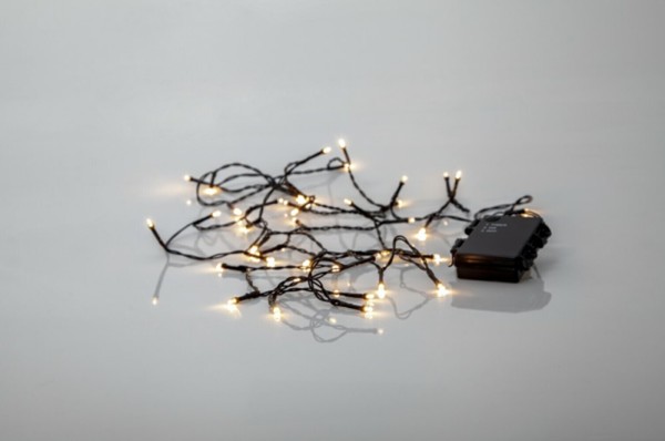 "Star Trading Led-Lichterkette \"Akku\" 40 Warmwhite Led, Kabel: Schwarz, Timer, Ba"-image