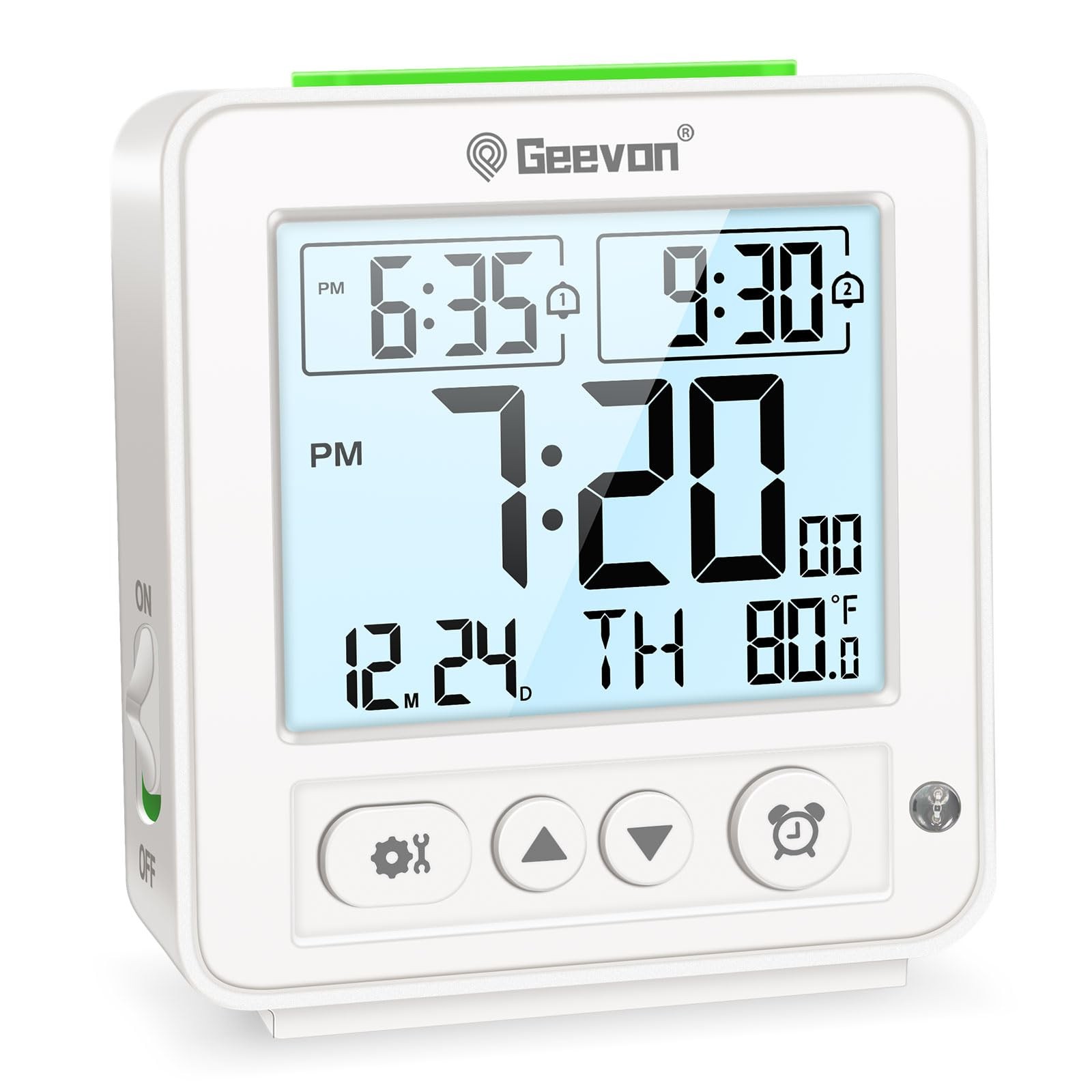 Smart Night Light Digital Alarm Clock with 2 Gradual Beep Alarms & Adjustable Brightness