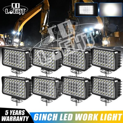 6inch LED Work Lights Tractor Flood 80W 6800Lumens Off Road Waterproof Truck SUV