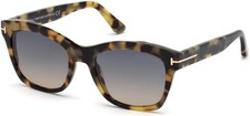 NEW TOM FORD FT0614 55B COLOURED HAVANA/SMOKE GRADIENT AUTHENTIC SUNGLASSES 52MM