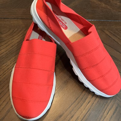 Skechers Go Walk Resalyte Shoes Women 7.5 RED Slip On Walking Sneakers SO LIGHT!