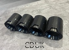 4 x BMW M2/M3/M4/M5 MP Gloss Black Carbon Fibre Exhaust Tips F87/F80/F82/F83/F10